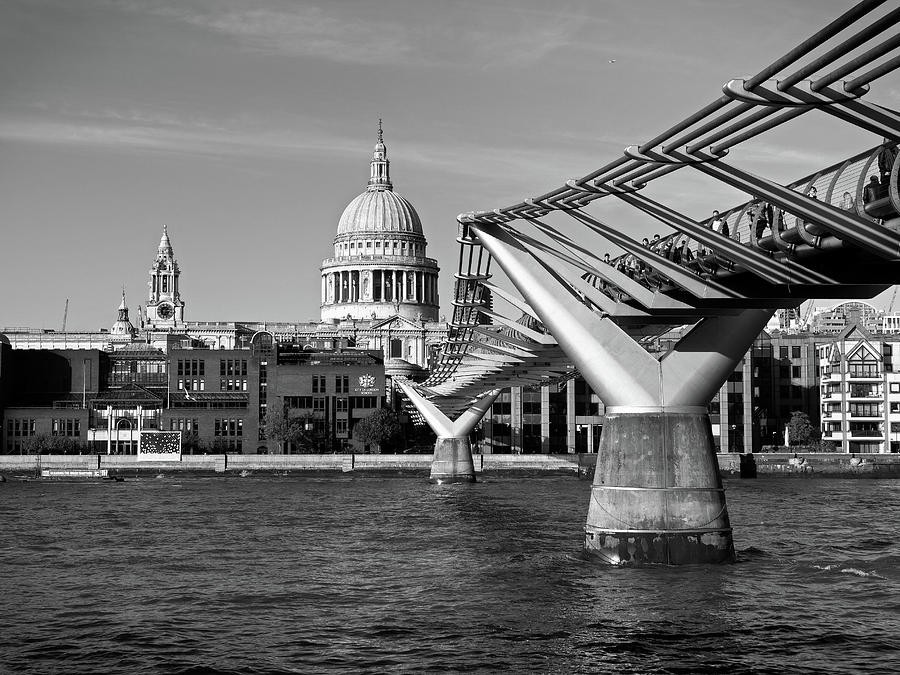 St Paul's Cathedral and Millennium Footbridge over the Thames by Santosh Puthran St Paul's Cathedral and Millennium Footbridge over the Thames by Santosh Puthran