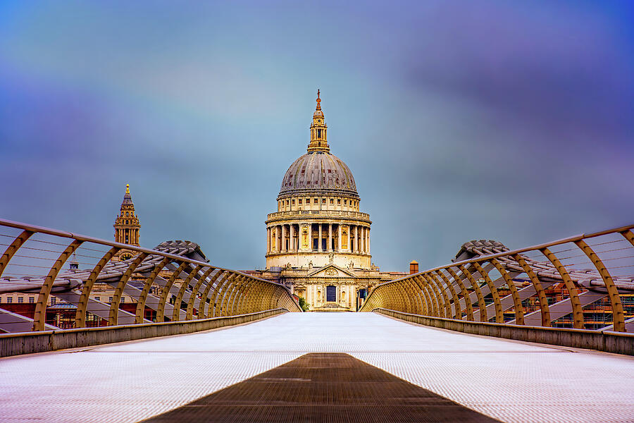St. Pauls Cathedral from Millennium Bridge Photograph by John Wright St. Pauls Cathedral from Millennium Bridge Photograph by John Wright