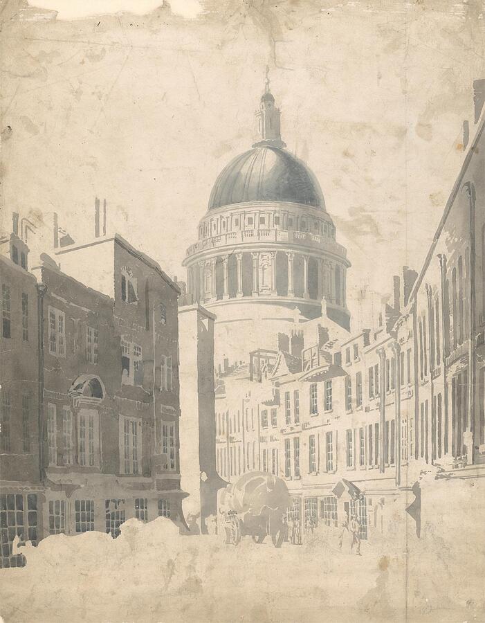 St Pauls Cathedral from St MartinsleGrand London ca  Painting by Thomas Girtin English