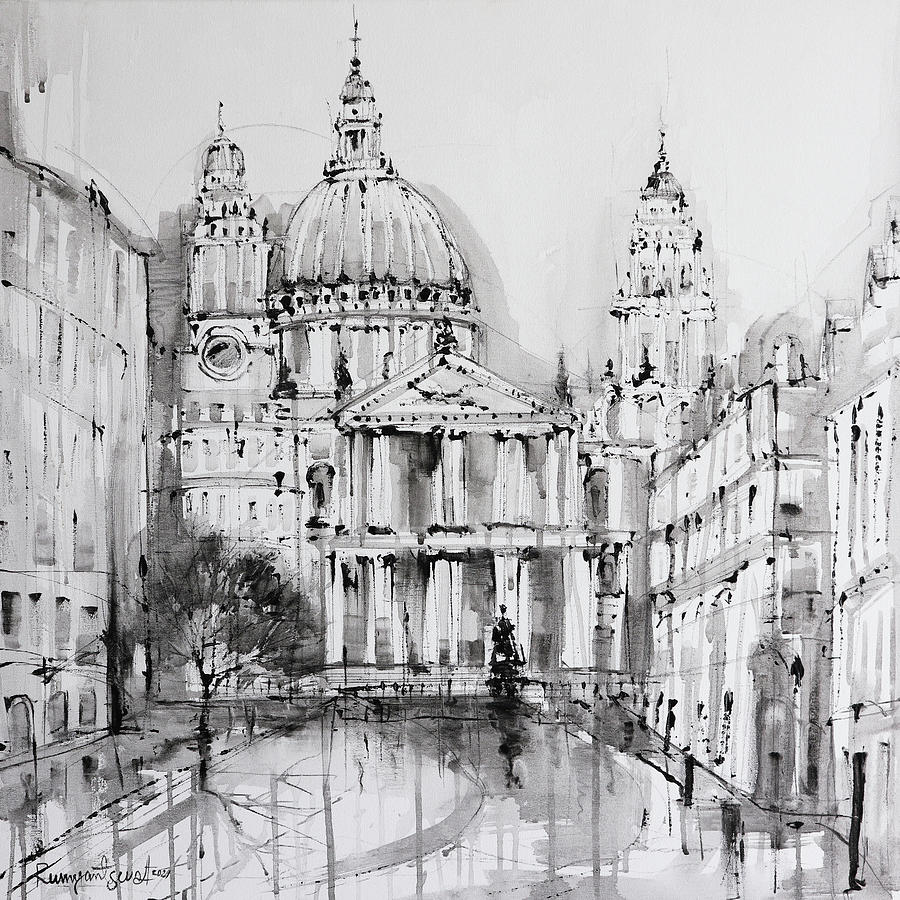 London Painting - St Pauls Cathedral by Irina Rumyantseva