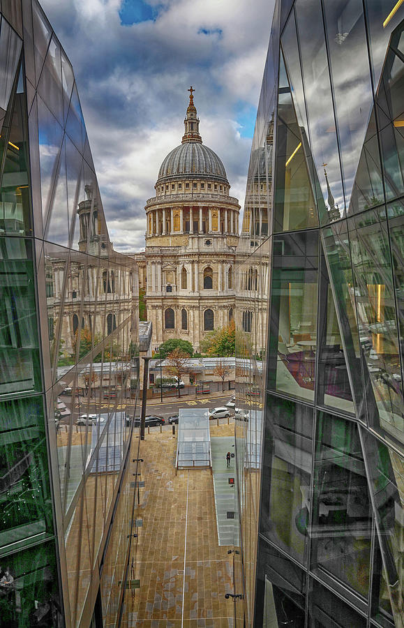 St Pauls Cathedral London from the lift in One New Change Photograph by John Gilham