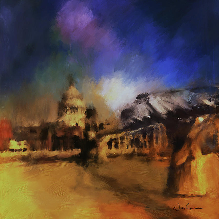 St Pauls from the Millenium Bridge Mixed Media by Nicky Jameson