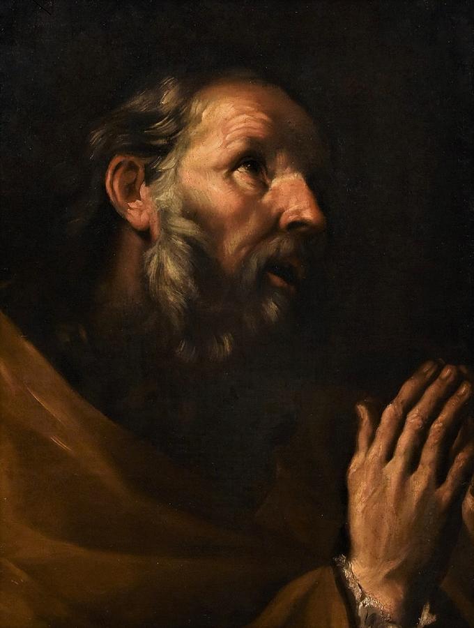 Saint Peter in Prayer Painting by Giovanni Battista Beinaschi | Pixels