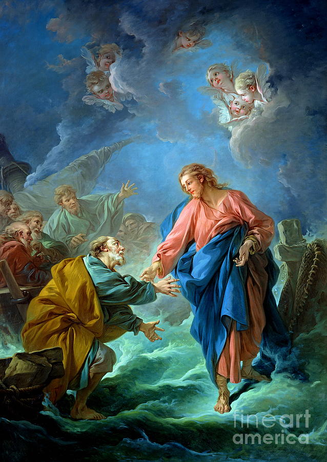 St. Peter Invited to Walk on the Water Painting by Francois Boucher