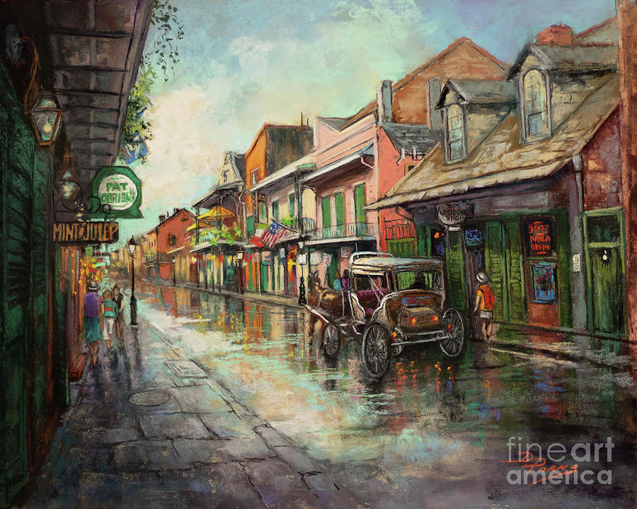 St. Peters and PattyO - Pat OBriens New Orleans Hurricanes Painting by Dianne Parks