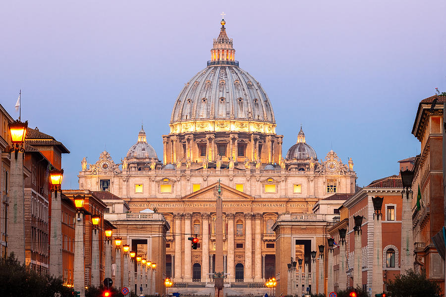 St Peters Basilica, Sunrise, The Vatican, Rome, Lazio, Italy Photograph by Joe Daniel Price