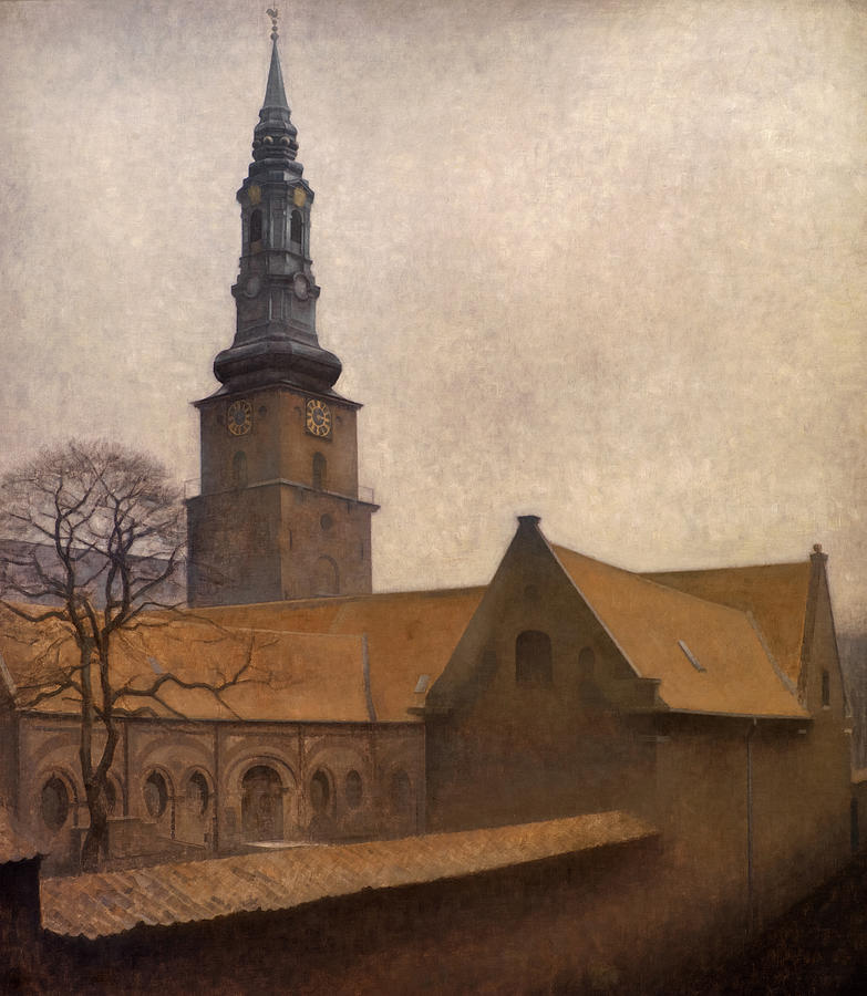 St. Peter's Church, Copenhagen, 1906 Painting By Vilhelm Hammershoi ...