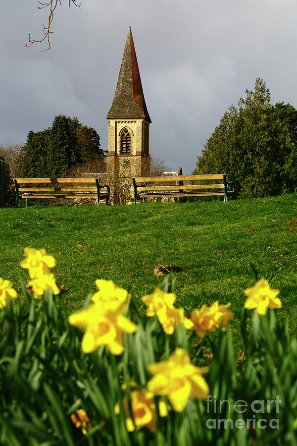 St Peters church in early spring Southborough Common Kent UK Photograph by James Brunker