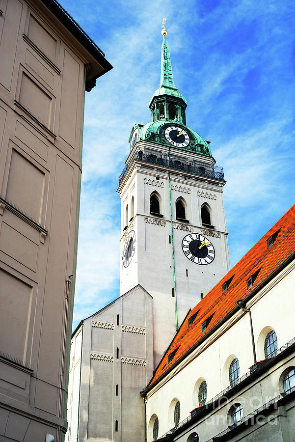 St. Peters Church Tower Munich Photograph by John Rizzuto