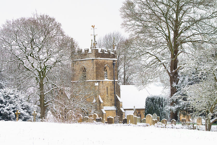 St Peters Parish Church in the Snow Upper Slaughter Photograph by Tim Gainey