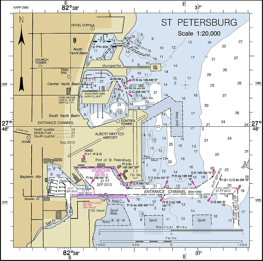 ST. Petersburg Florida, NOAA Chart 11416_3 Digital Art by Nautical Chartworks