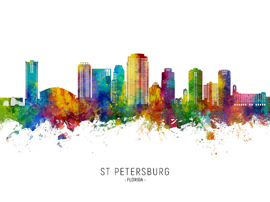 St Petersburg Florida Skyline #06 Digital Art by Michael Tompsett