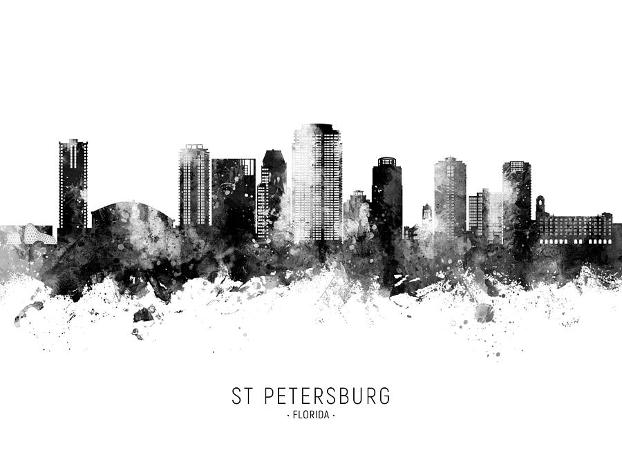 St Petersburg Florida Skyline #07 Digital Art by Michael Tompsett