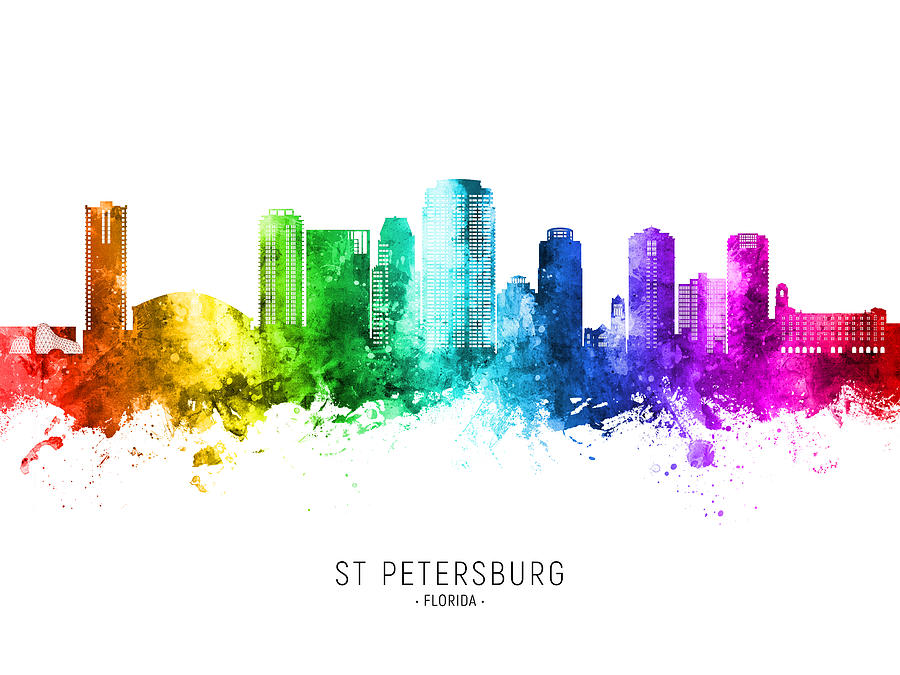 St Petersburg Florida Skyline #10 Digital Art by Michael Tompsett