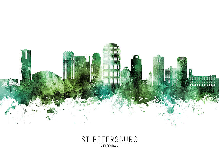 St Petersburg Florida Skyline #13 Digital Art by Michael Tompsett