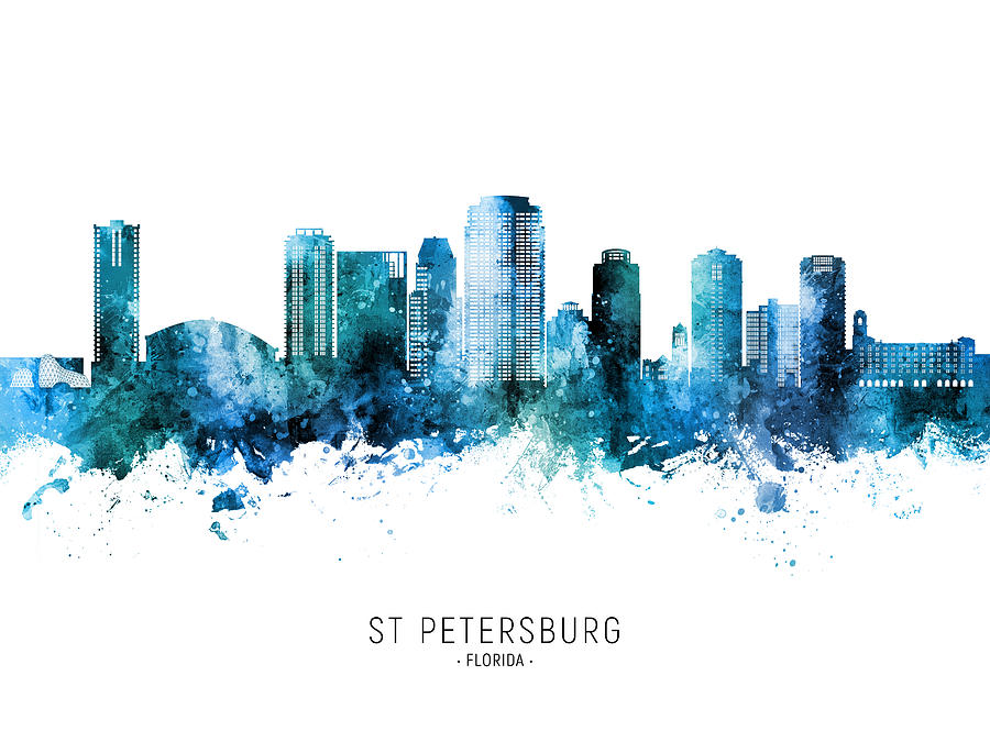 St Petersburg Florida Skyline #15 Digital Art by Michael Tompsett