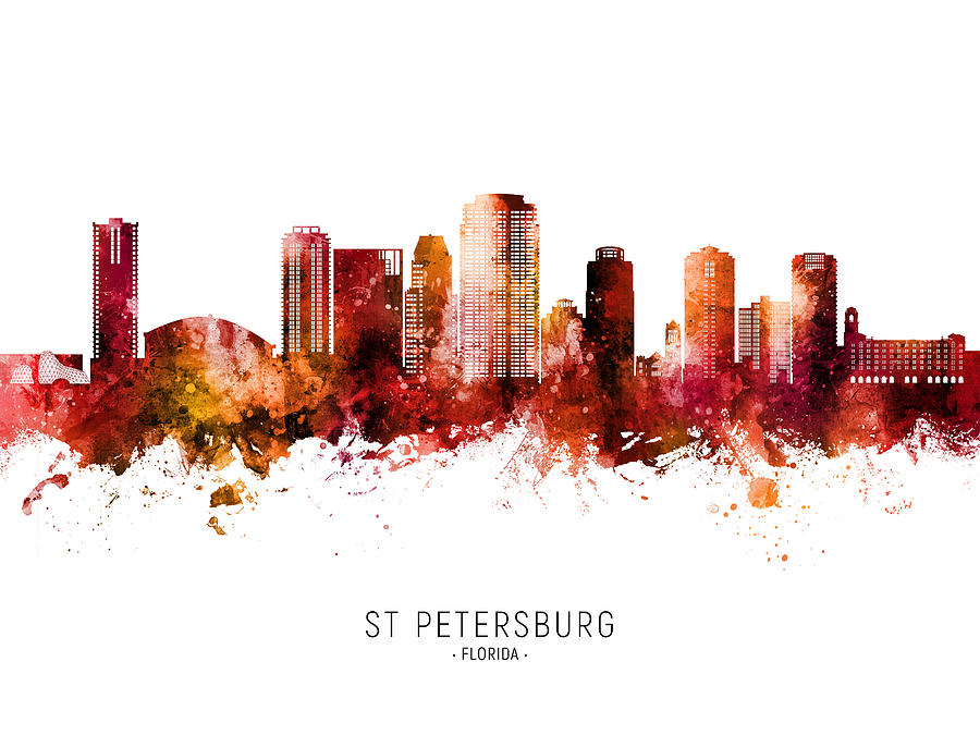 St Petersburg Florida Skyline #16 Digital Art by Michael Tompsett