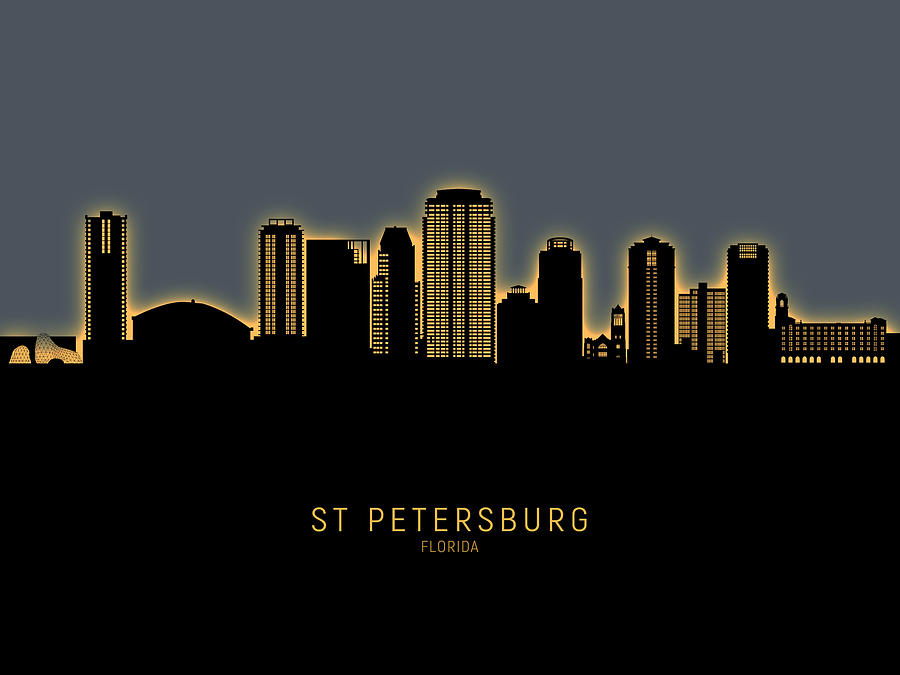 St Petersburg Florida Skyline #19 Digital Art by Michael Tompsett