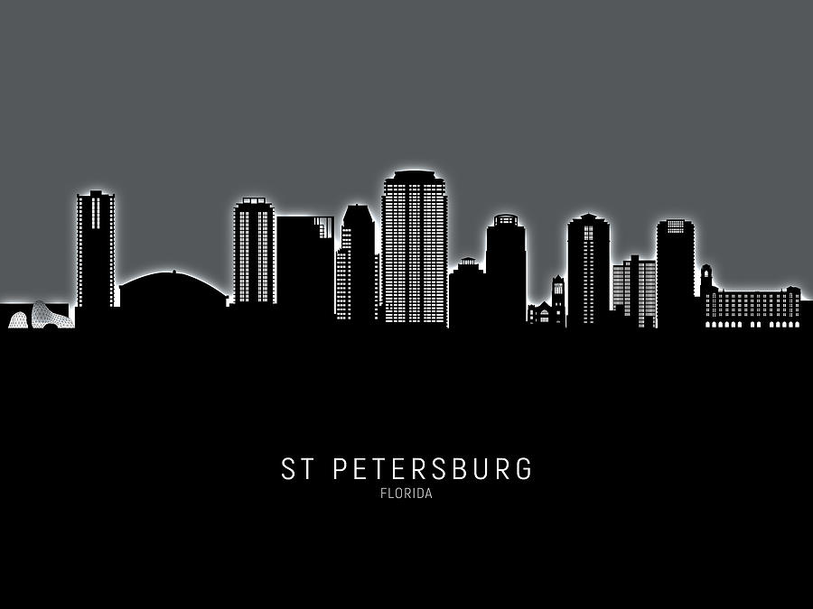 St Petersburg Florida Skyline #20 Digital Art by Michael Tompsett