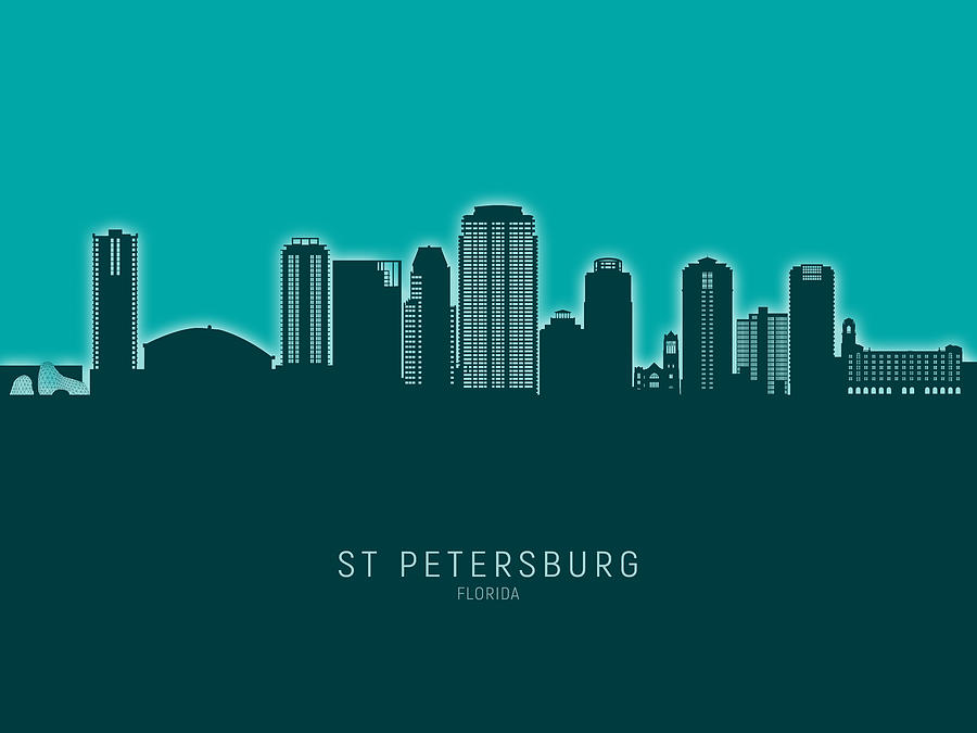 St Petersburg Florida Skyline #21 Digital Art by Michael Tompsett