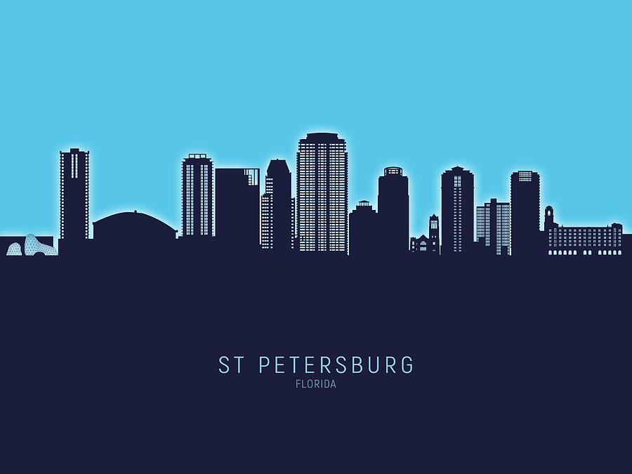 St Petersburg Florida Skyline #22 Digital Art by Michael Tompsett