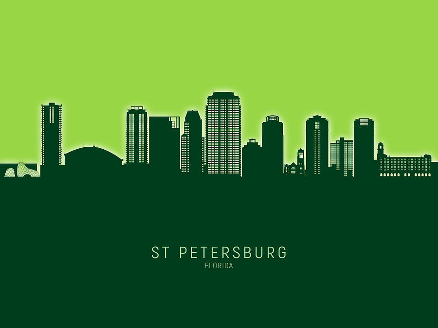 St Petersburg Florida Skyline #23 Digital Art by Michael Tompsett