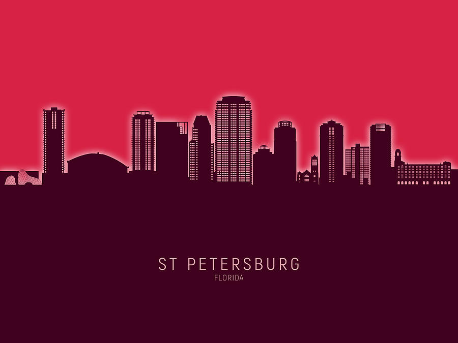 St Petersburg Florida Skyline #25 Digital Art by Michael Tompsett