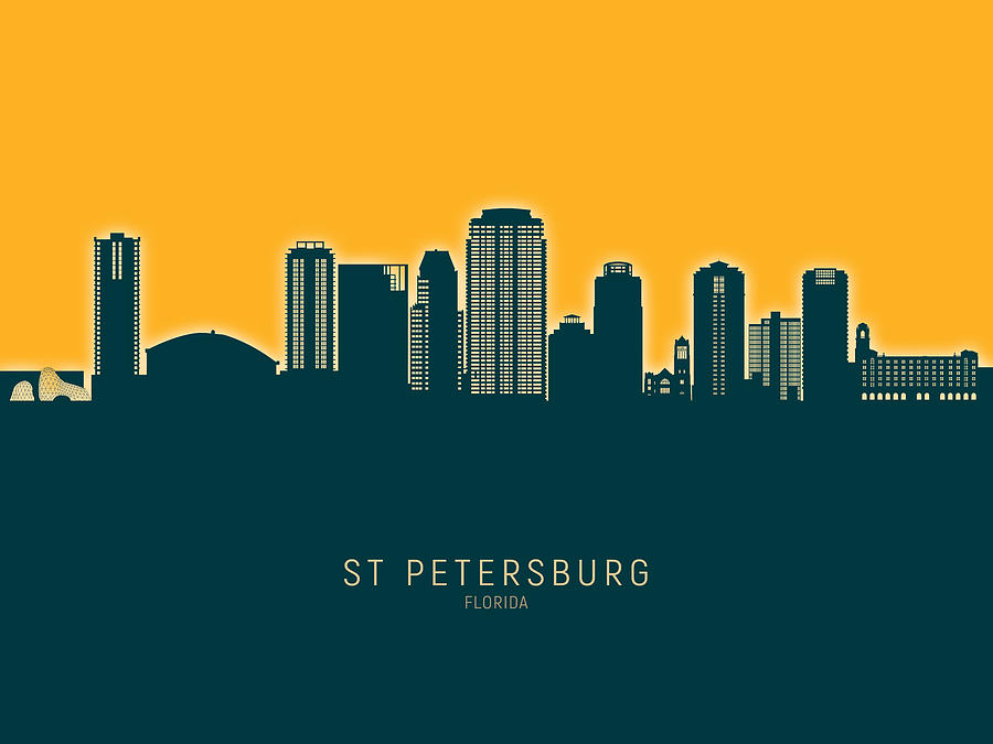 St Petersburg Florida Skyline #26 Digital Art by Michael Tompsett
