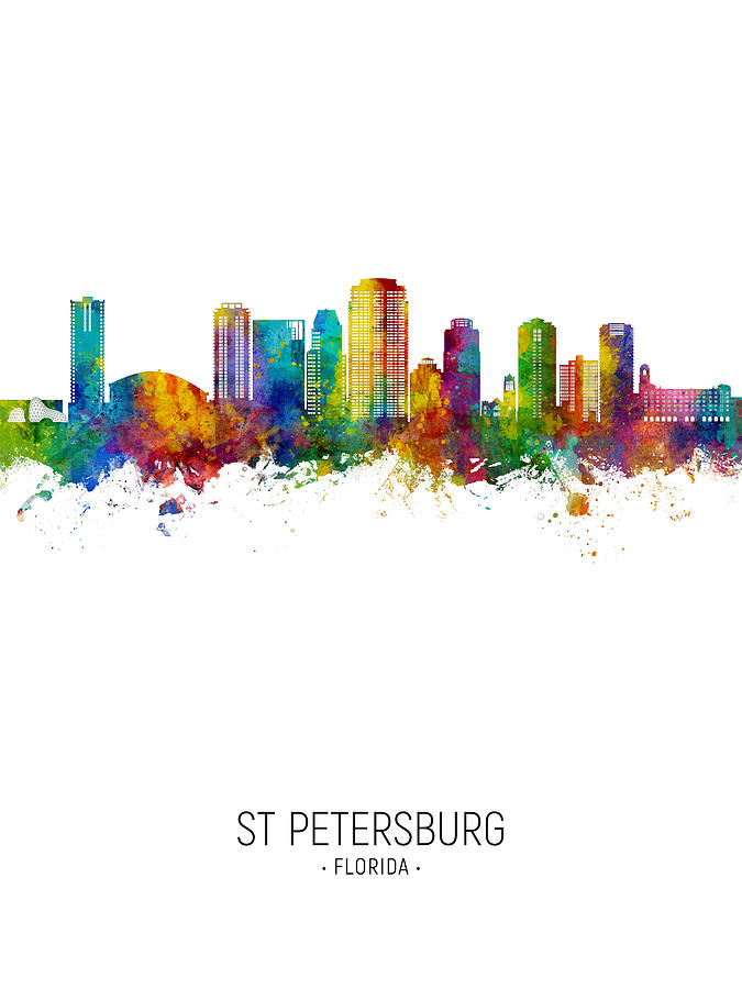 St Petersburg Florida Skyline #28 Digital Art by Michael Tompsett