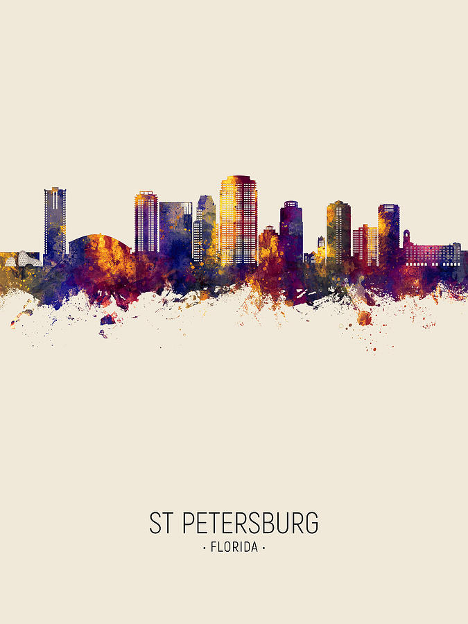 St Petersburg Florida Skyline #29 Digital Art by Michael Tompsett