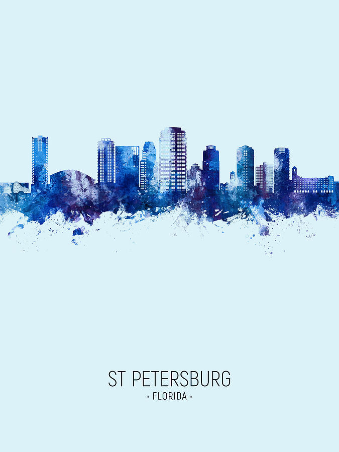 St Petersburg Florida Skyline #30 Digital Art by Michael Tompsett