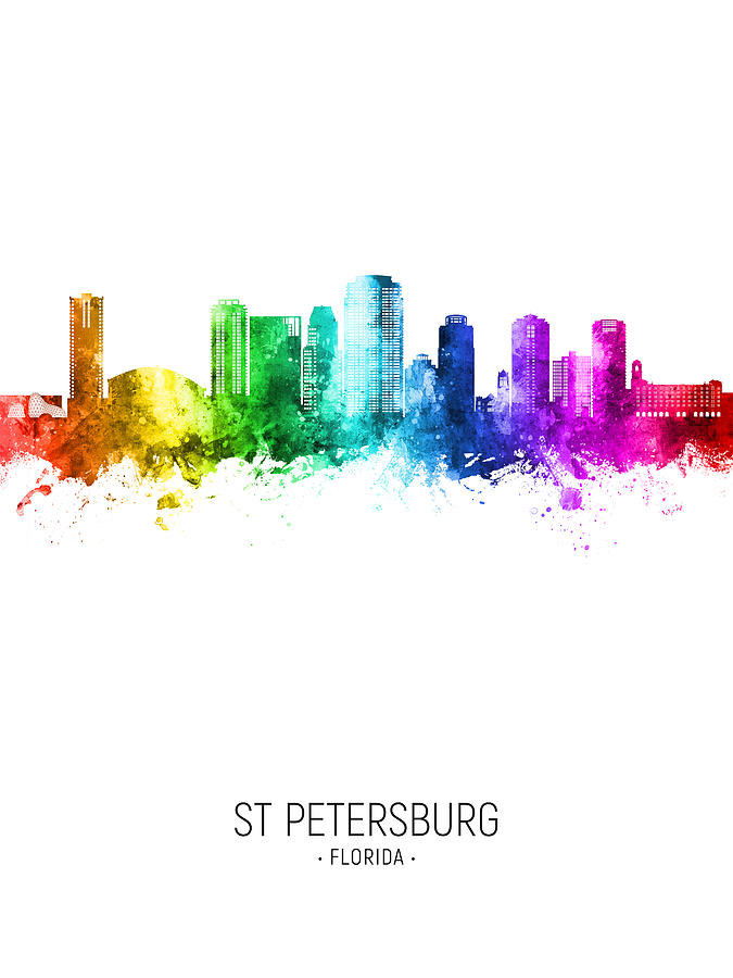 St Petersburg Florida Skyline #31 Digital Art by Michael Tompsett