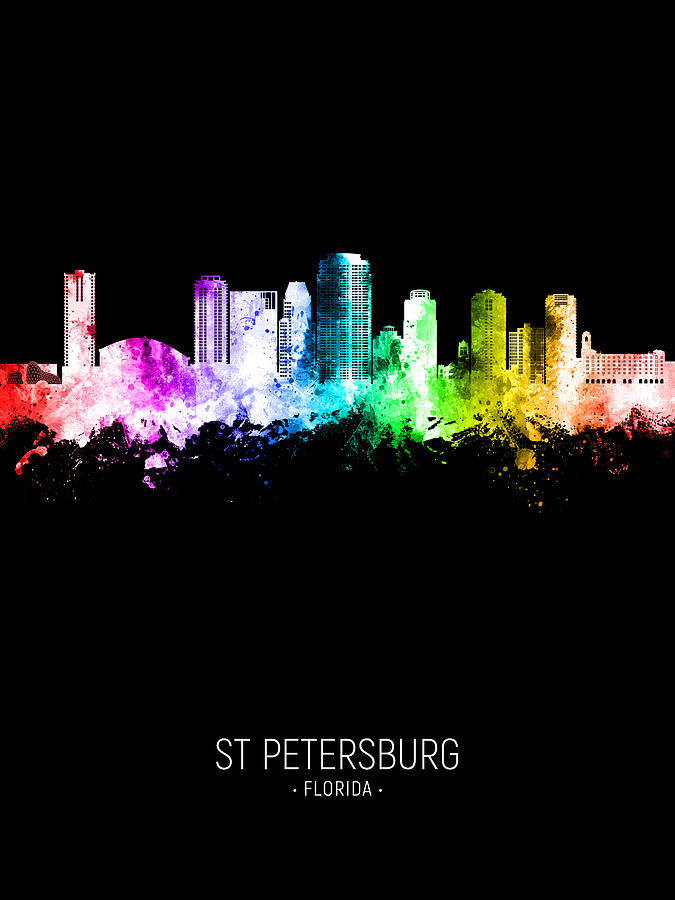 St Petersburg Florida Skyline #34 Digital Art by Michael Tompsett