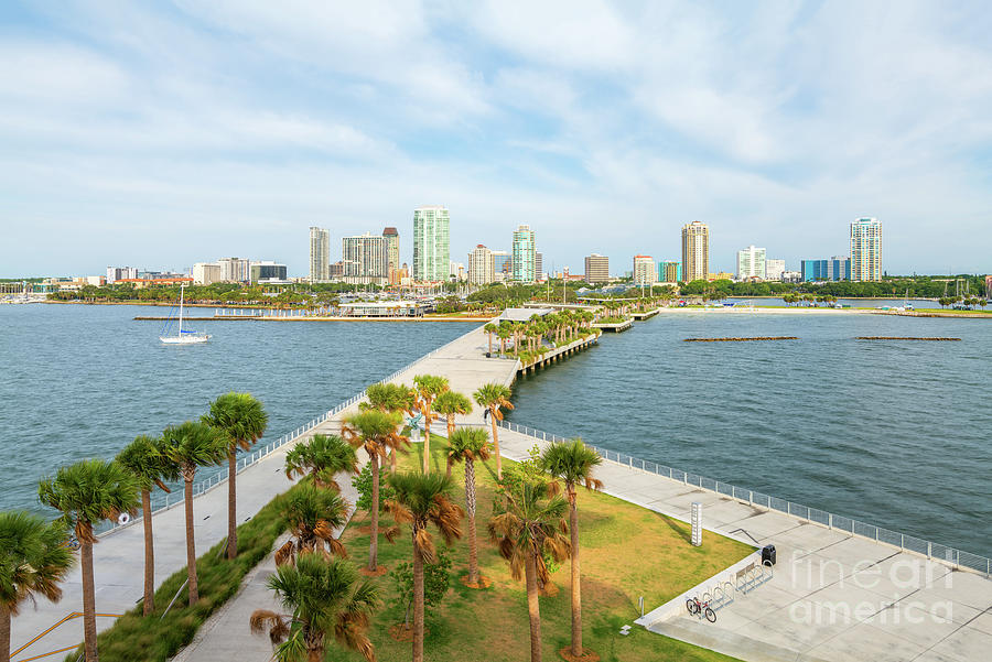 St Petersburg Florida Skyline and St Pete Pier Photo Photograph by Paul ...