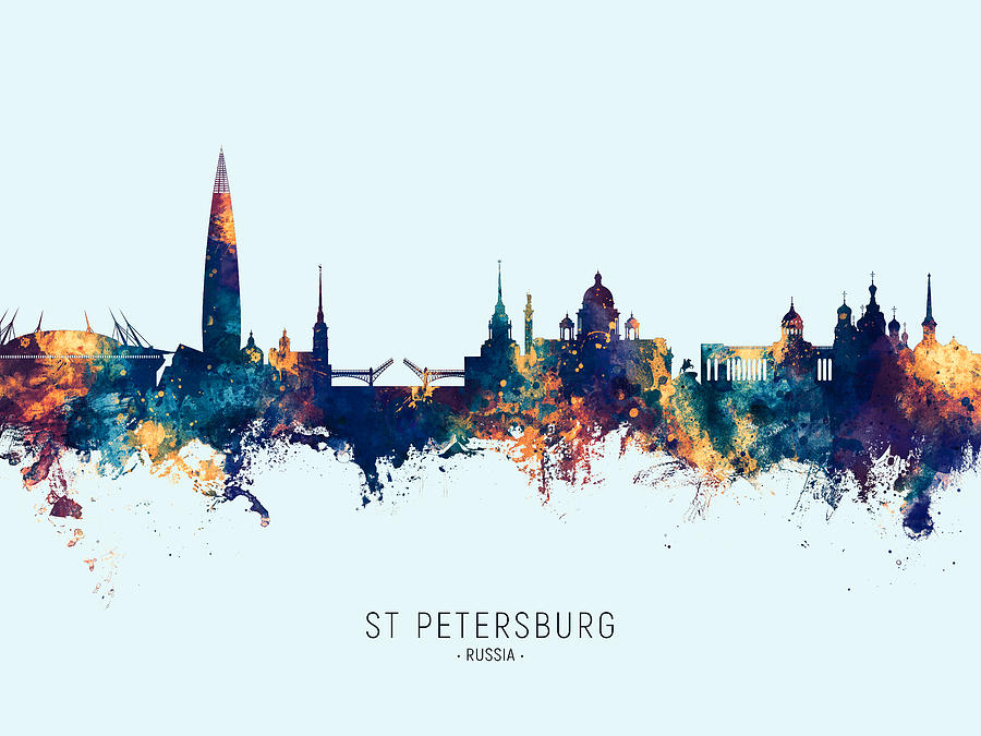 St Petersburg Russia Skyline #31 Digital Art by Michael Tompsett
