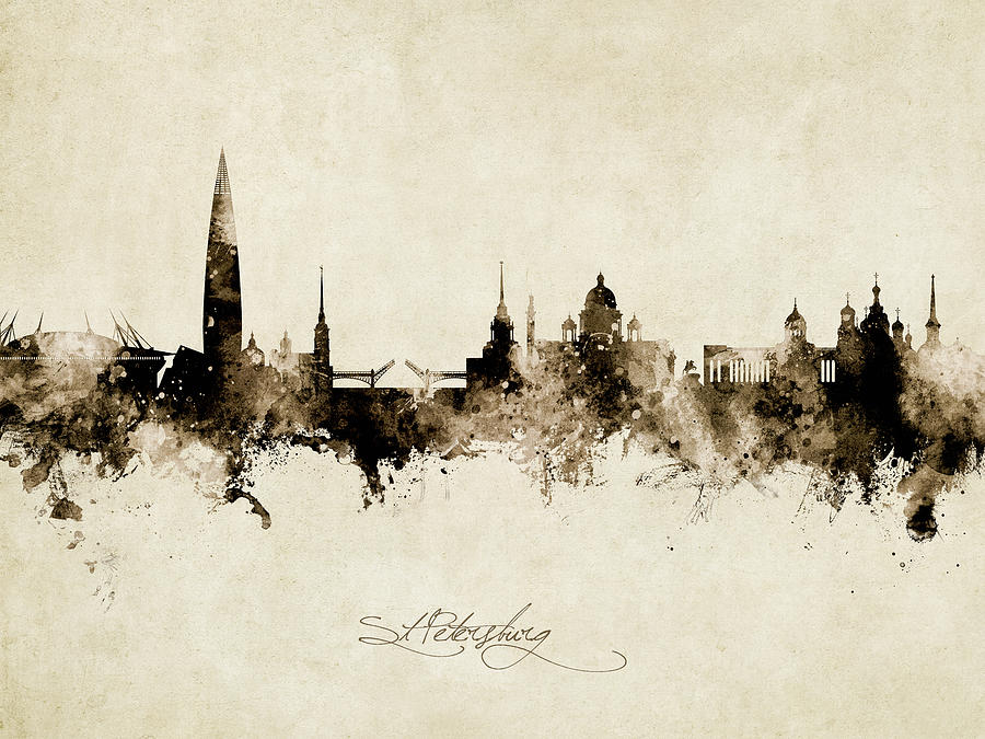 St Petersburg Russia Skyline #34 Digital Art by Michael Tompsett