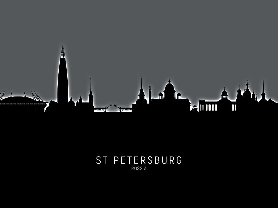 St Petersburg Russia Skyline #42 Digital Art by Michael Tompsett