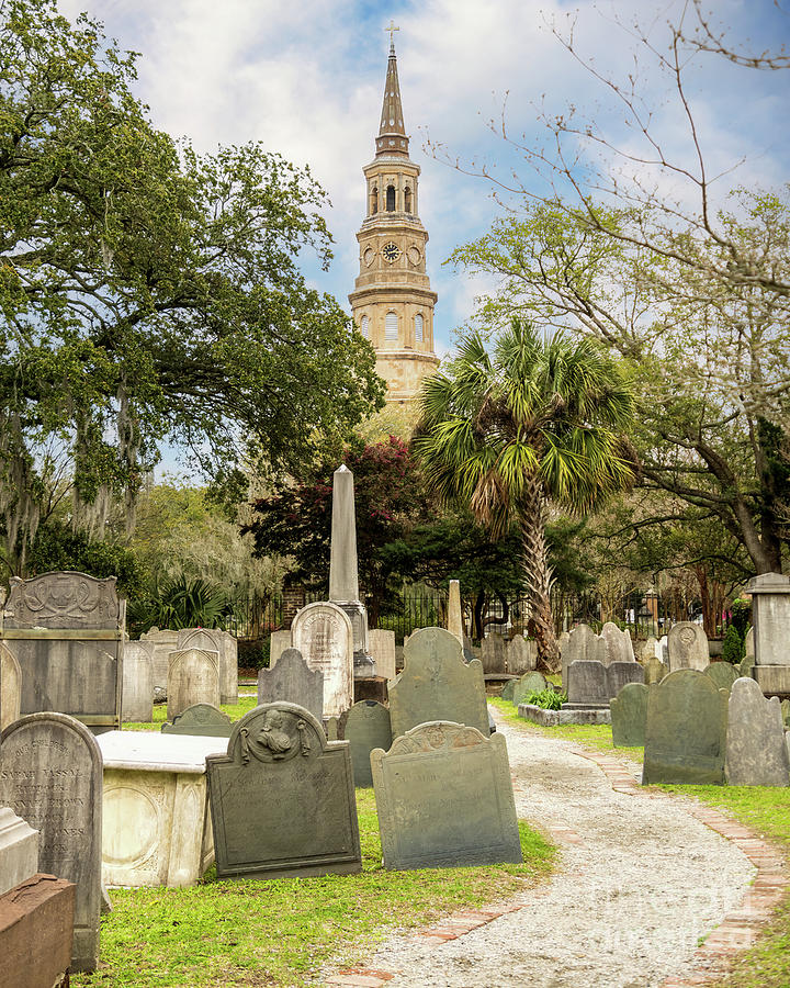 St. Philips Church, Charleston, SC, with Cemetery  Photograph by Sturgeon Photography