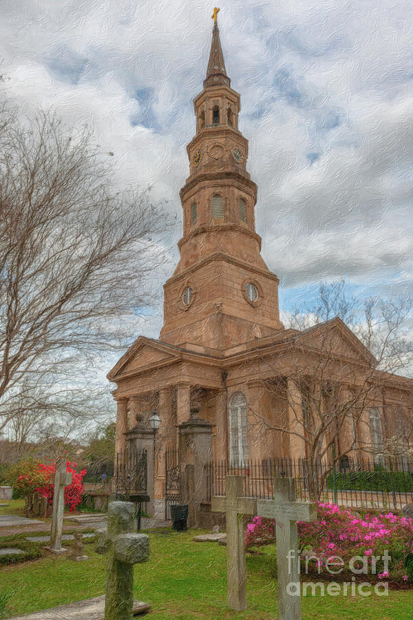 St. Phillips Church - Built in 1836 Painting by Dale Powell