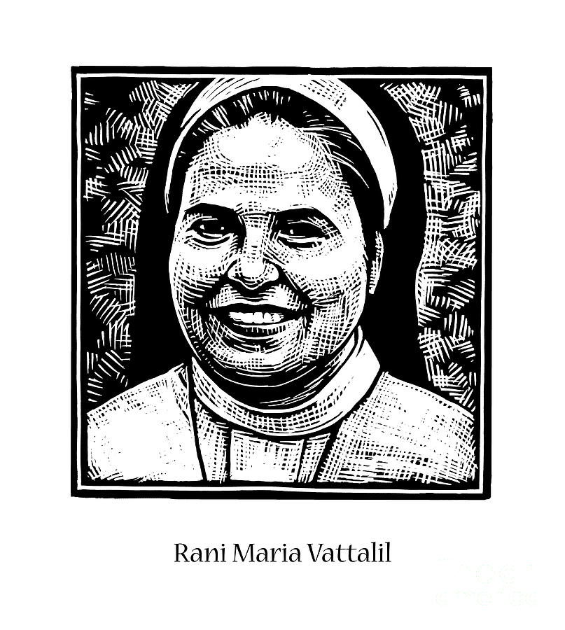 St. Rani Maria Vattalil - JLRMV Painting by Julie Lonneman