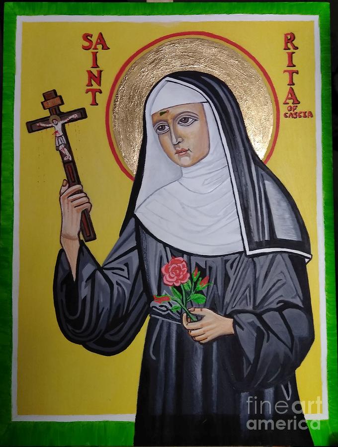 St. Rita Painting by Sherrie Winstead