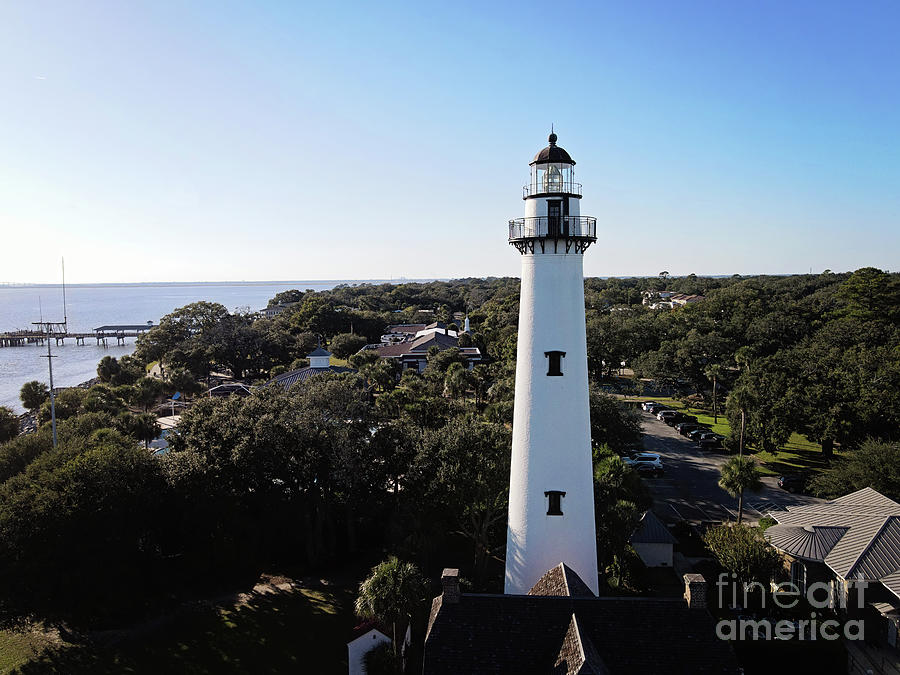 St. Simons Lighthouse and Inlet Photograph by Scott Pellegrin