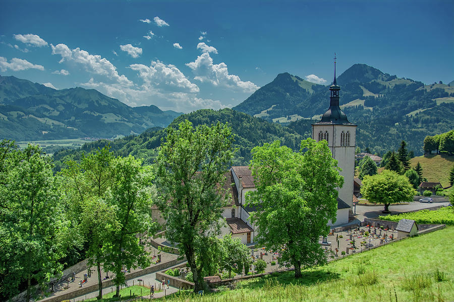 St. Theodul Church in Gruyere, Switzerland Photograph by Marcy Wielfaert