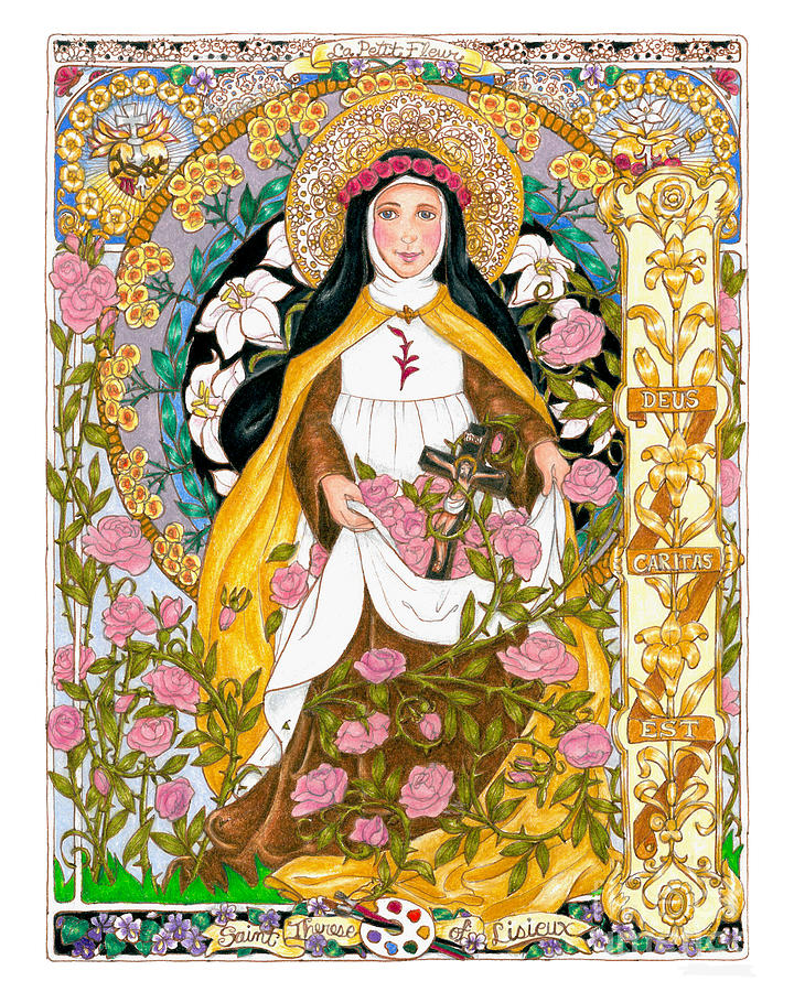 St. Therese of Lisieux - BNEUX Painting by Brenda Nippert - Fine Art ...