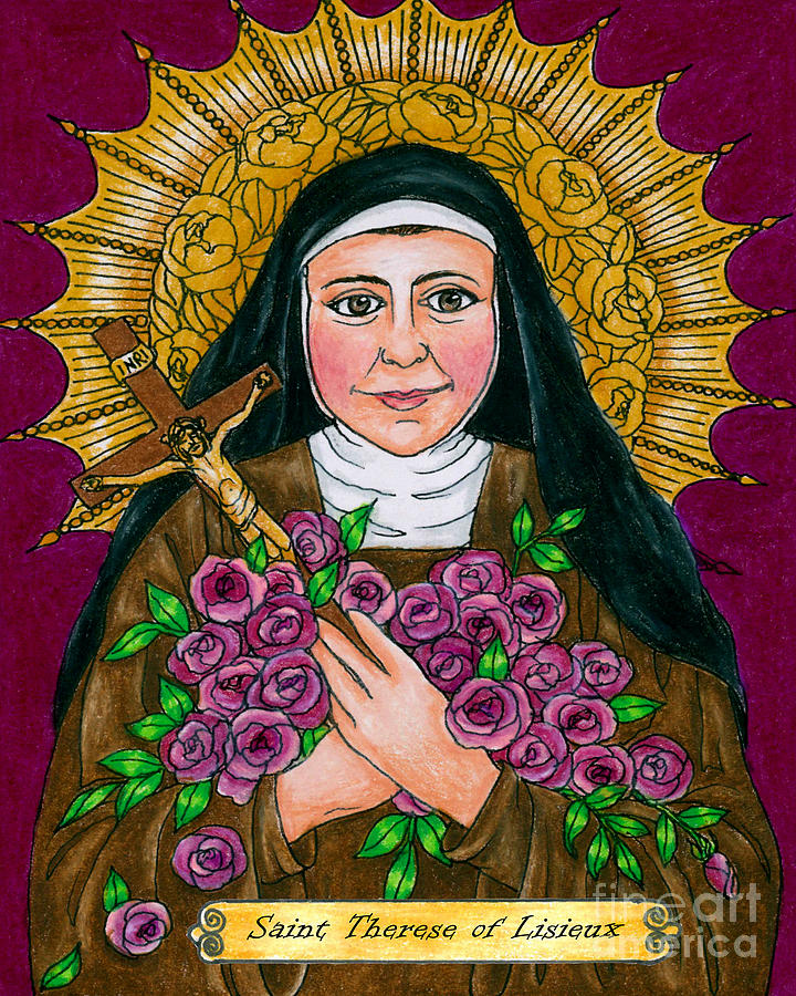 St. Therese of Lisieux - BNSTL Painting by Brenda Nippert