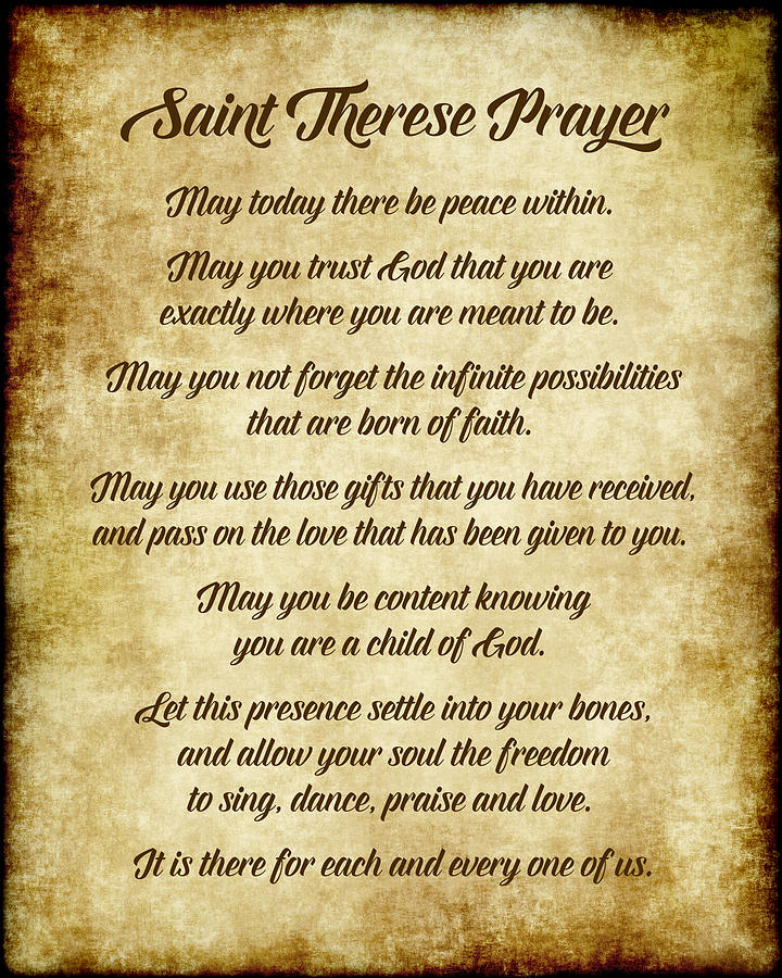 St. Therese Prayer - Antique Version Digital Art by Ginny Gaura | Fine ...