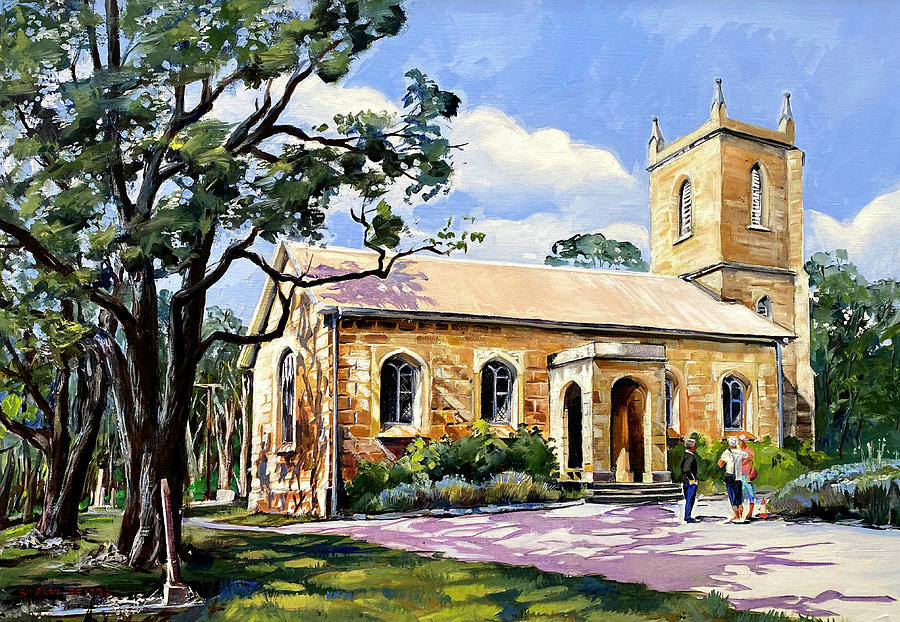 St Thomas Church at Mulgoa Painting by Shirley Peters