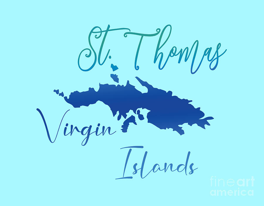 St. Thomas Virgin Islands, Souvenir, Tropical, Vacation, Digital Art by David Millenheft
