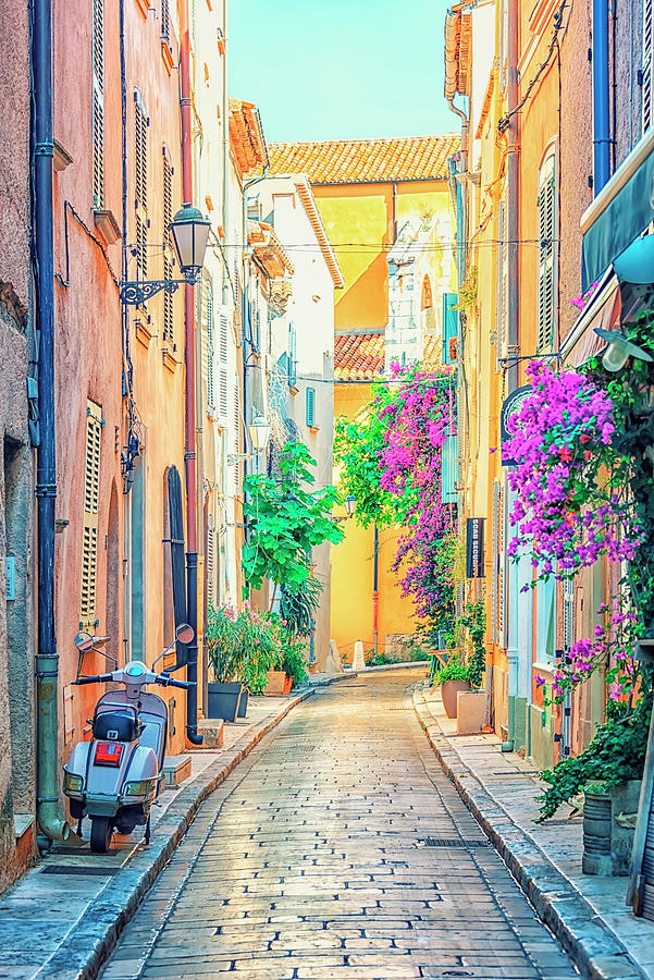 Summer Photograph - St Tropez Street by Manjik Pictures