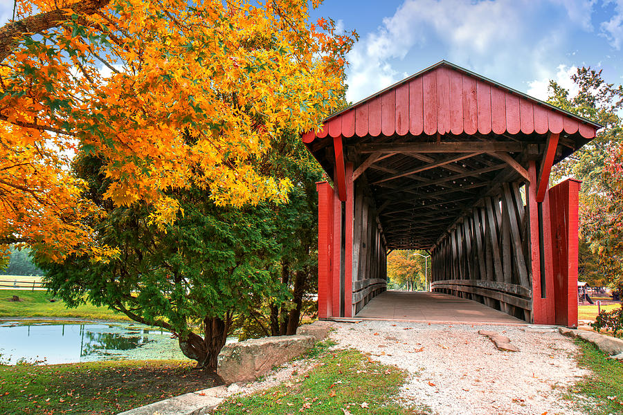 Staats Mill Covered Bridge 1 Photograph by Mary Almond